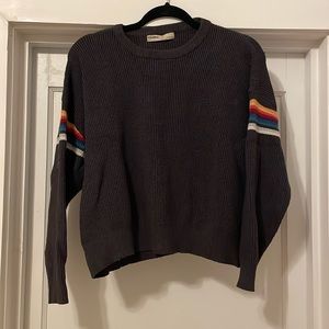 Ribbed sweater with fun sleeve detail